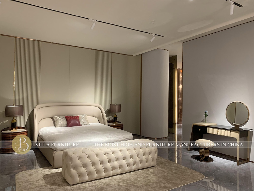 Embrace Curved Girl Luxury Italian Leather Headboard Bed