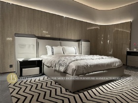 Villa Modern Luxury Italian Wing Leather Big Bed