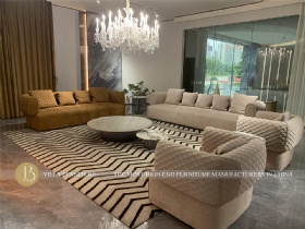 Luxury Big House Villa Italian Fabric Sofa Set