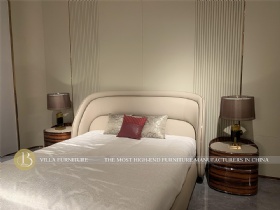 Embrace Curved Girl Luxury Italian Leather Headboard Bed