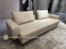 2023 New Design Itlian Rice White Big Arm Sofa With Stainless Steel Legs