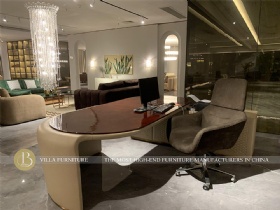 Experience Unparalleled Elegance with our High-End Executive Leather Office Desk