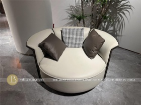 Luxury Leather Love Sofa Love  Seat Chair For Villa